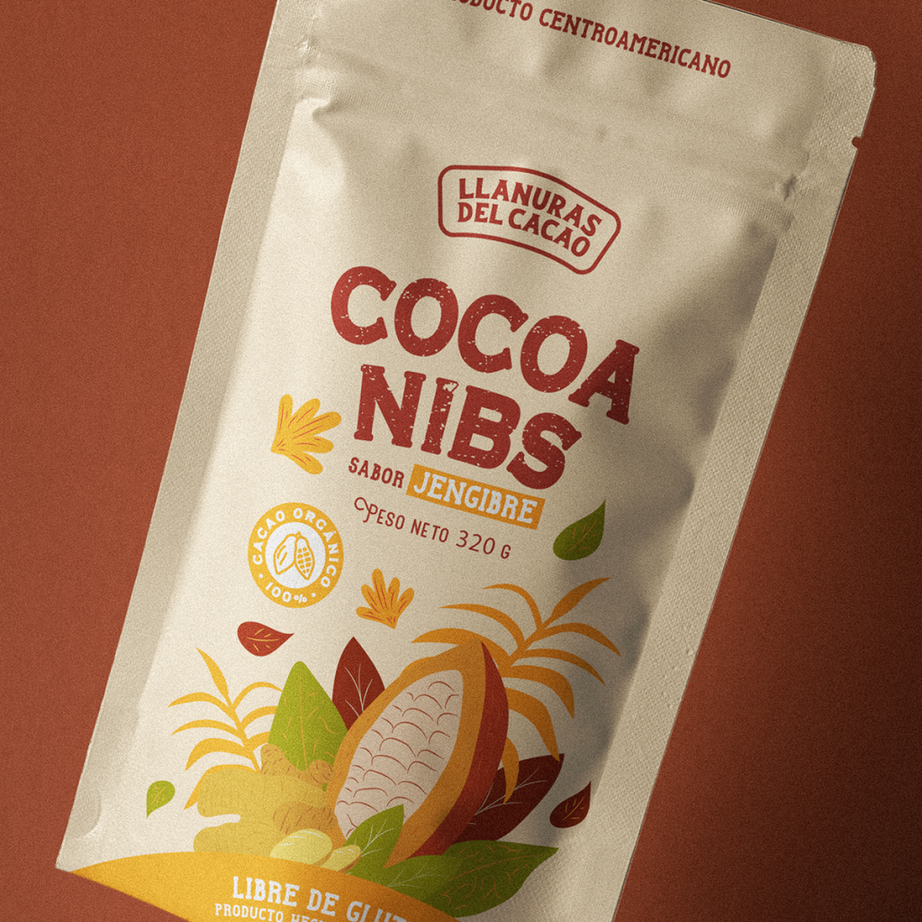 Llanuras cocoa nibs packaging